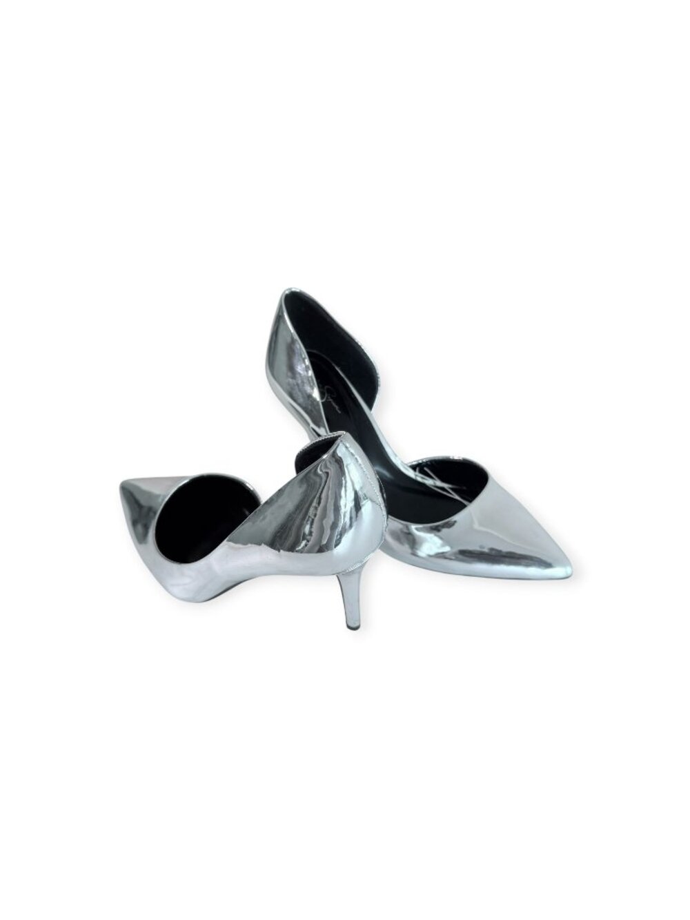Jessica Simpson Silver Patent Pump 3 inch Heel Women's Size 10M Cushion Insole